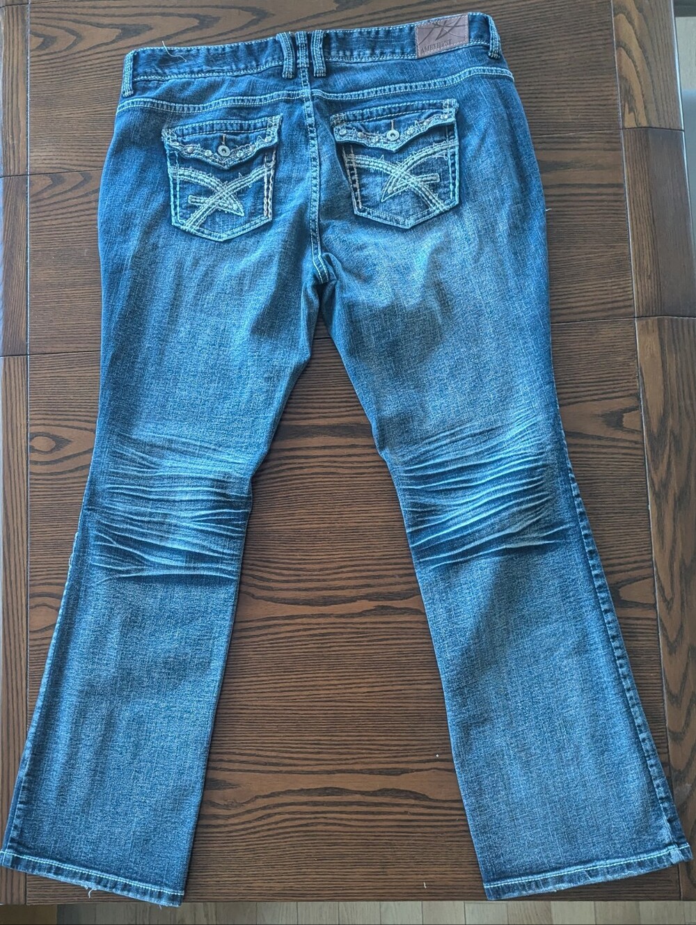 Amethyst Y2K jean Blue Bootcut Jeans with Embroidered